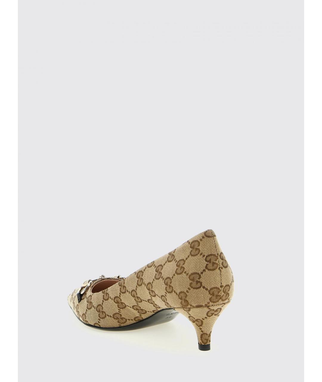 GUCCI Бежевые текстильные туфли, фото 3