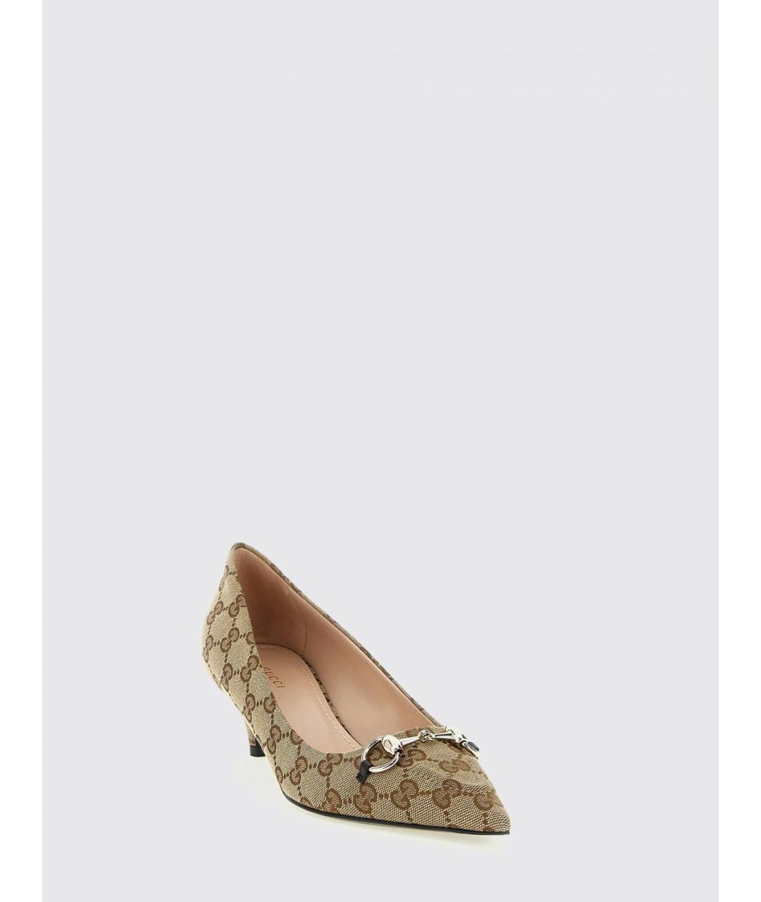 GUCCI Бежевые текстильные туфли, фото 2