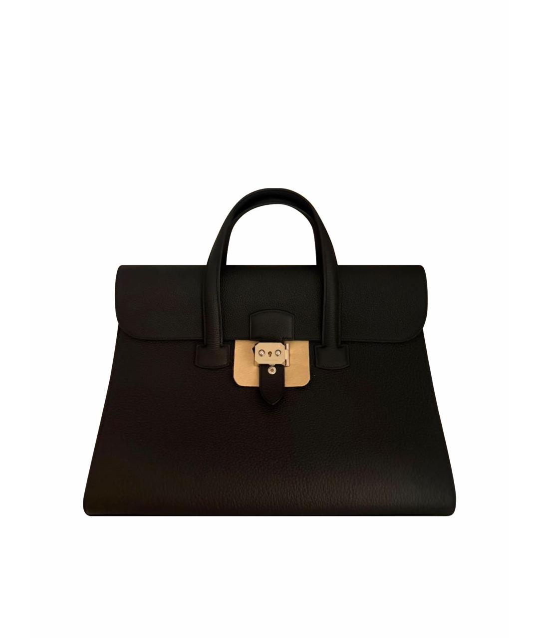 HERMES Черный кожаный портфель, фото 1
