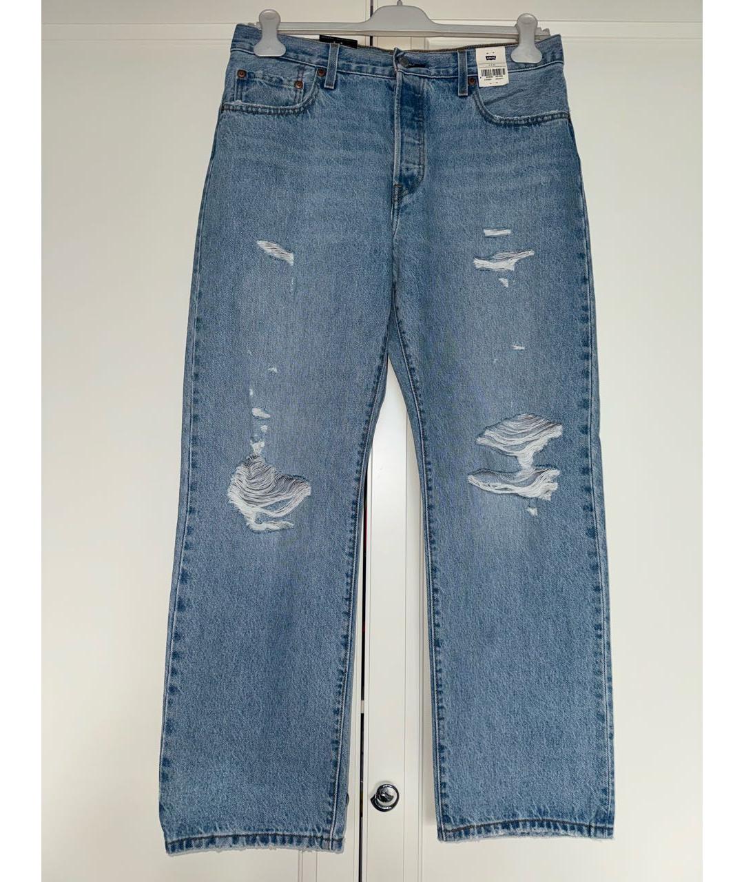 LEVI'S Голубые хлопковые прямые джинсы, фото 9