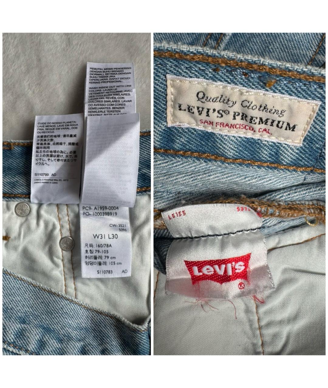 LEVI'S Голубые хлопковые прямые джинсы, фото 8