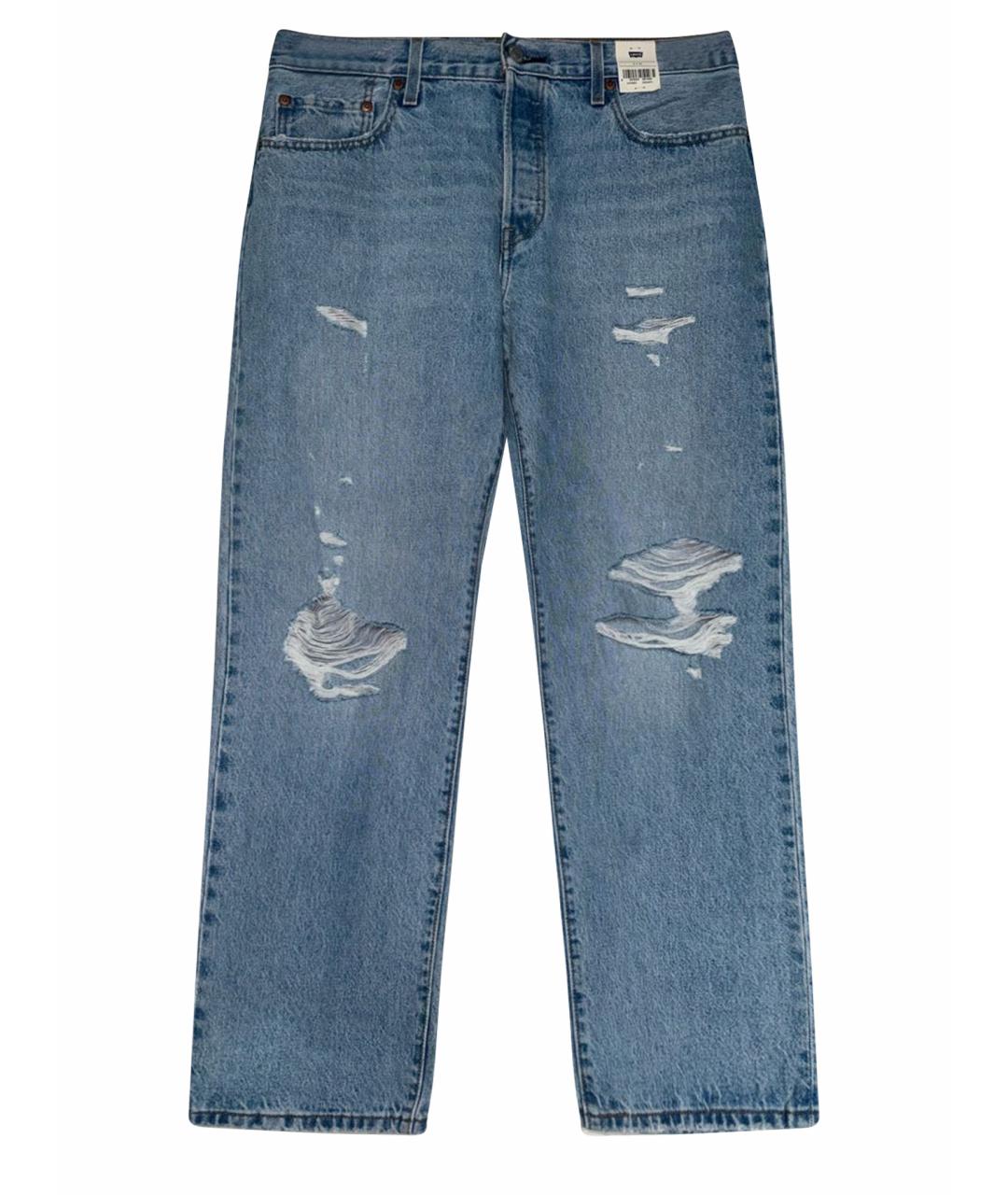 LEVI'S Голубые хлопковые прямые джинсы, фото 1