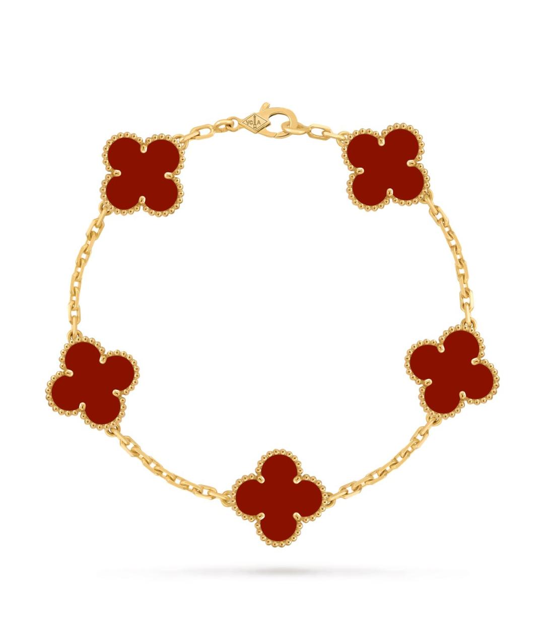 VAN CLEEF & ARPELS Бордовый браслет из желтого золота, фото 1