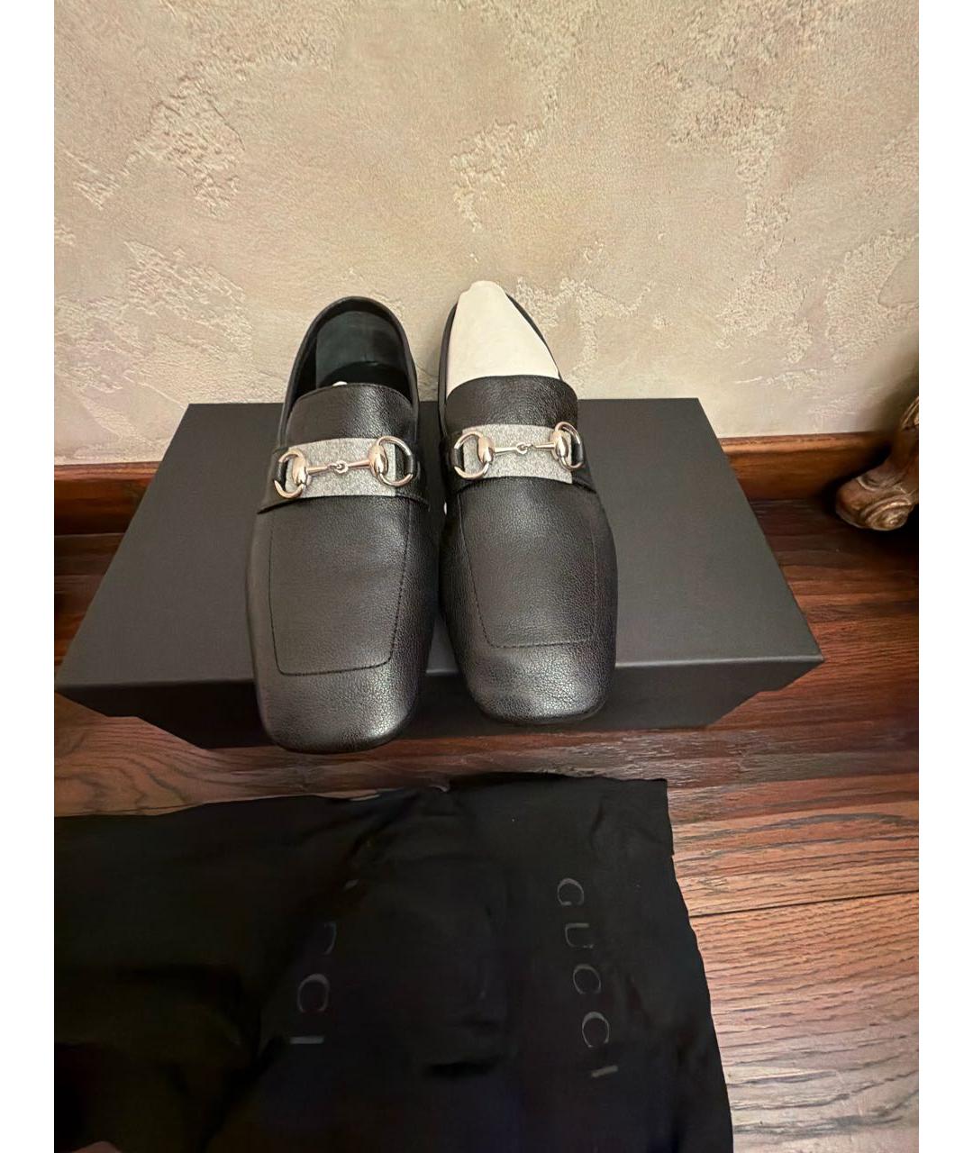 GUCCI Черные кожаные ботинки, фото 2