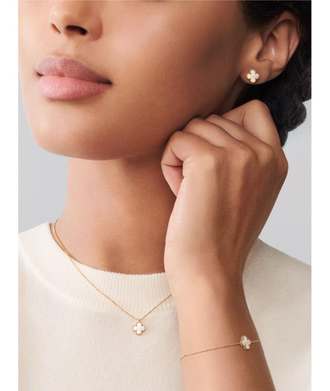 VAN CLEEF & ARPELS Белые серьги из желтого золота, фото 3