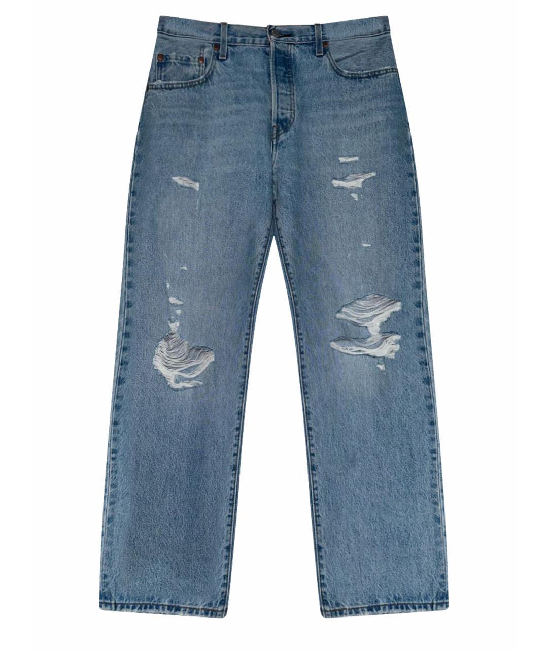 LEVI'S Голубые хлопковые прямые джинсы, фото 1