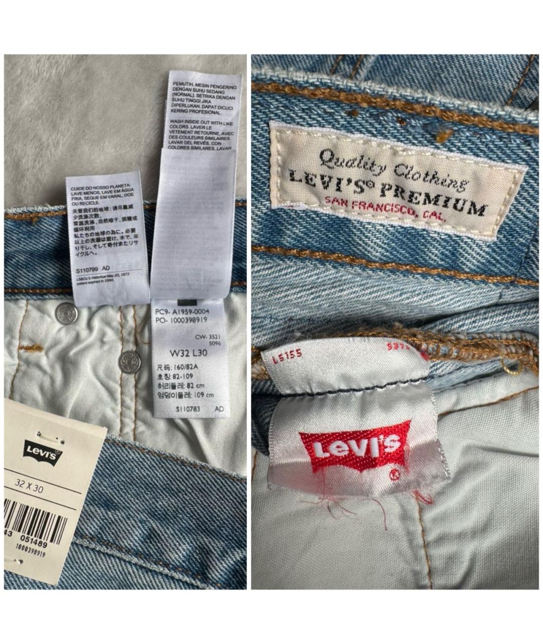 LEVI'S Голубые хлопковые прямые джинсы, фото 8
