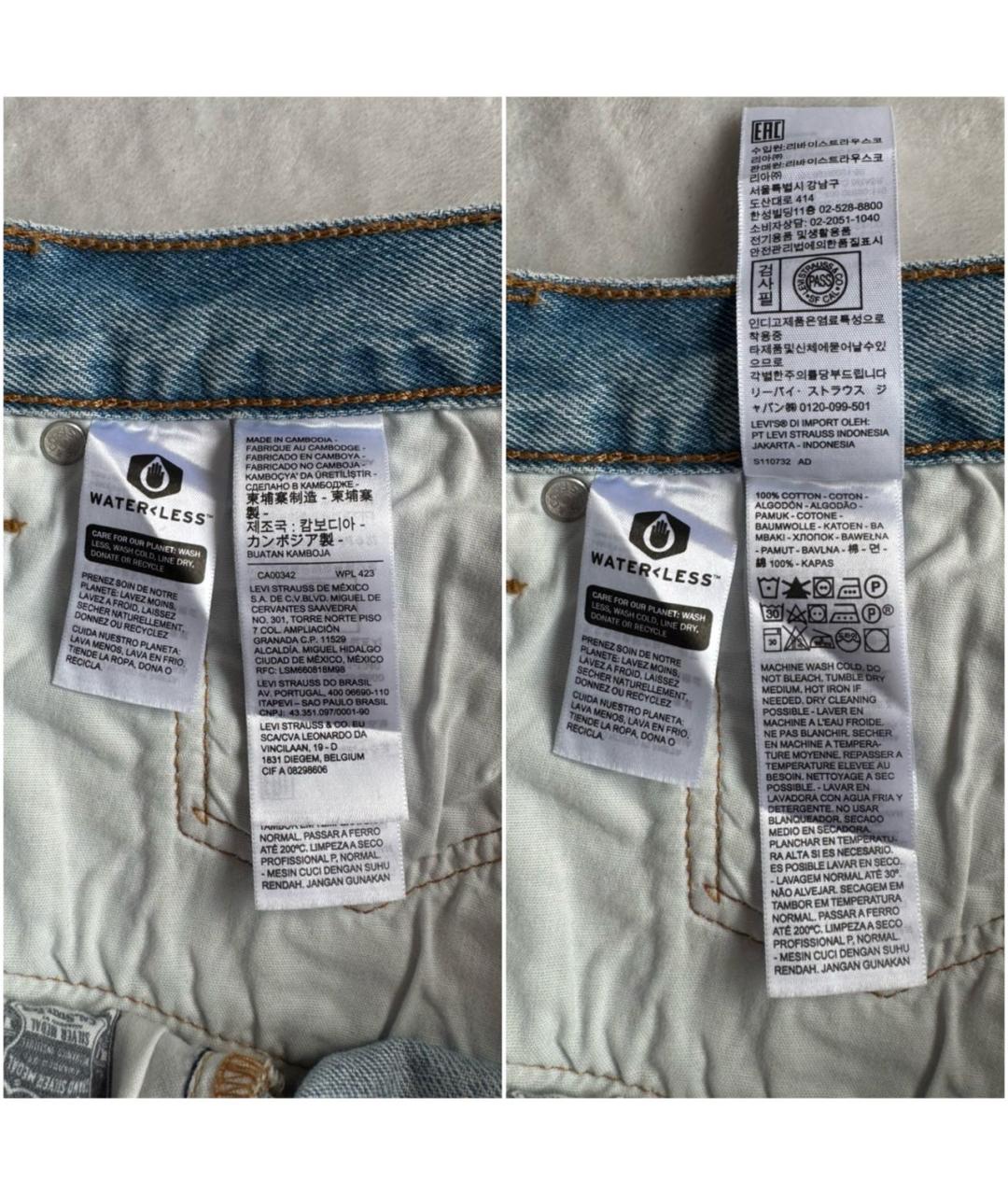 LEVI'S Голубые хлопковые прямые джинсы, фото 7