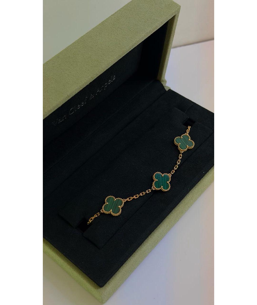 VAN CLEEF & ARPELS Зеленый браслет из желтого золота, фото 4