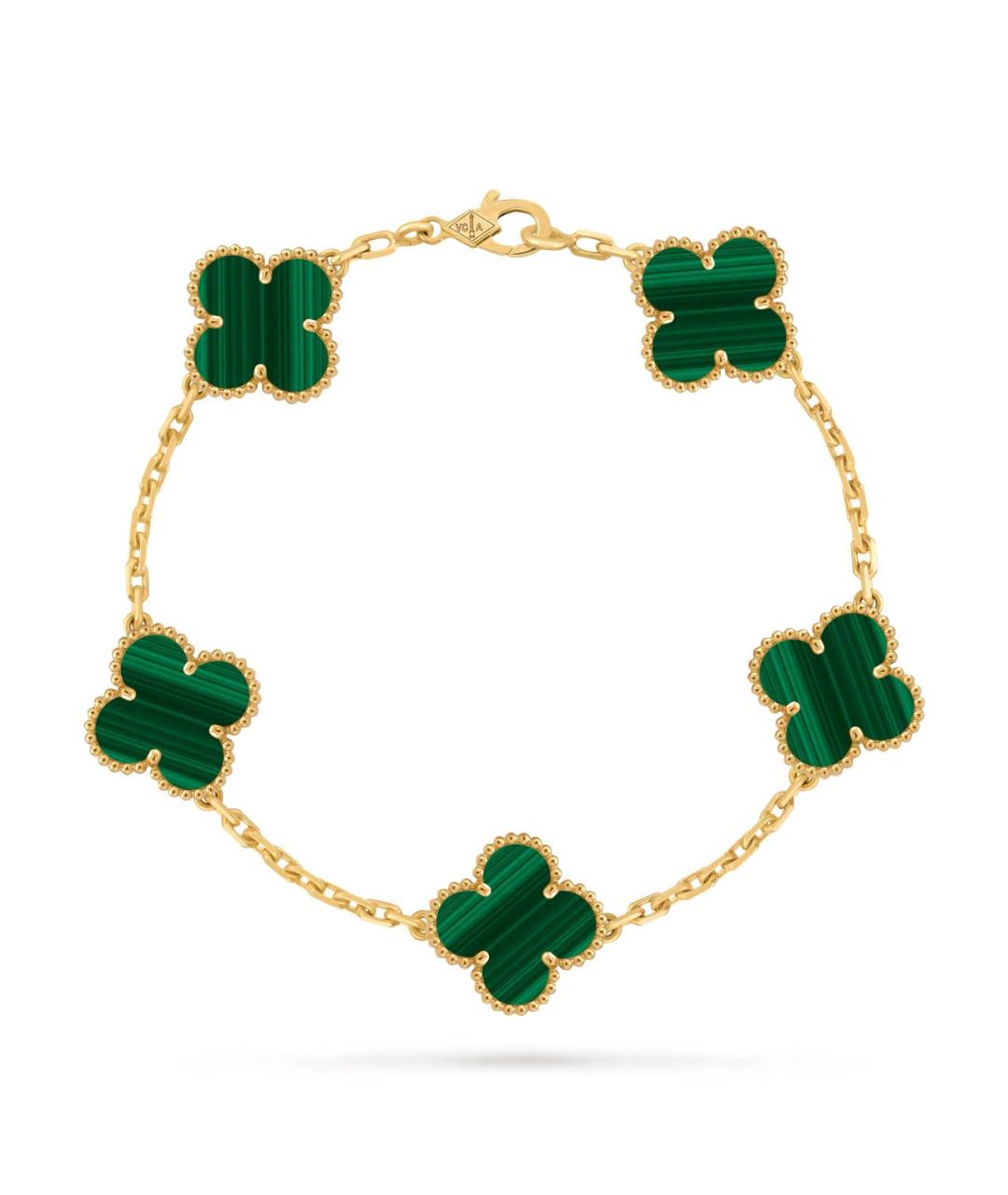 VAN CLEEF & ARPELS Зеленый браслет из желтого золота, фото 1