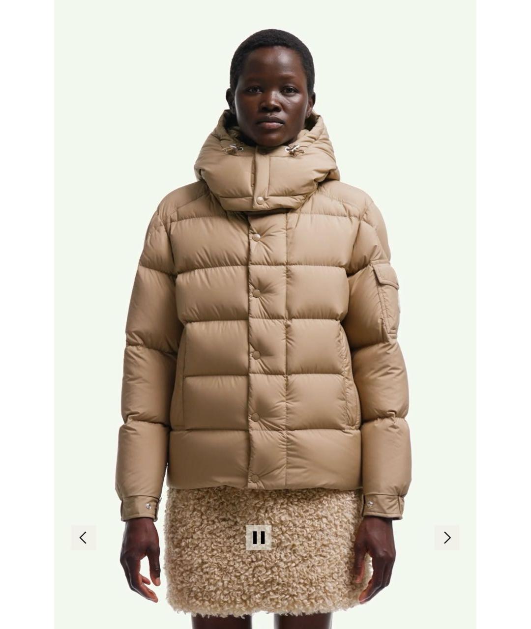 MONCLER Бежевый пуховик, фото 9