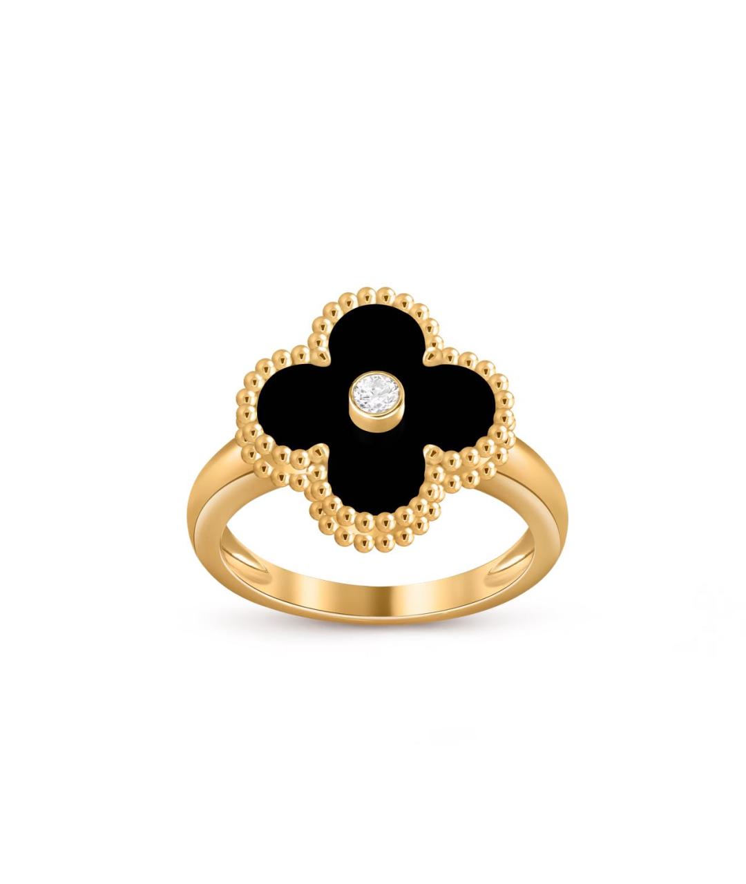 VAN CLEEF & ARPELS Черное кольцо из желтого золота, фото 2