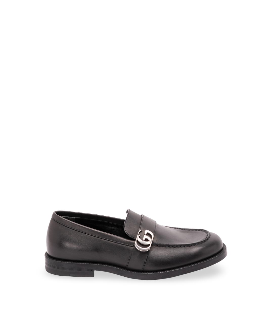 GUCCI Черные кожаные лоферы, фото 1