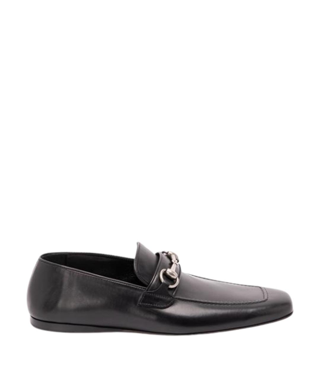 GUCCI Черные кожаные лоферы, фото 1