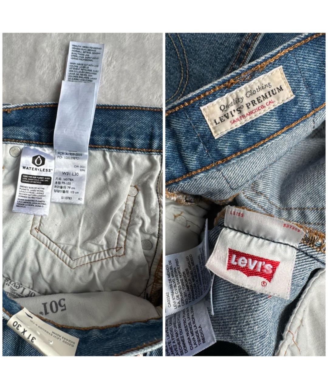 LEVI'S Синие хлопковые прямые джинсы, фото 8