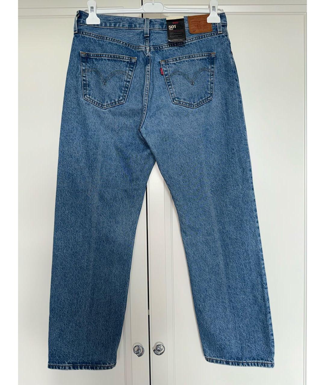 LEVI'S Синие хлопковые прямые джинсы, фото 5