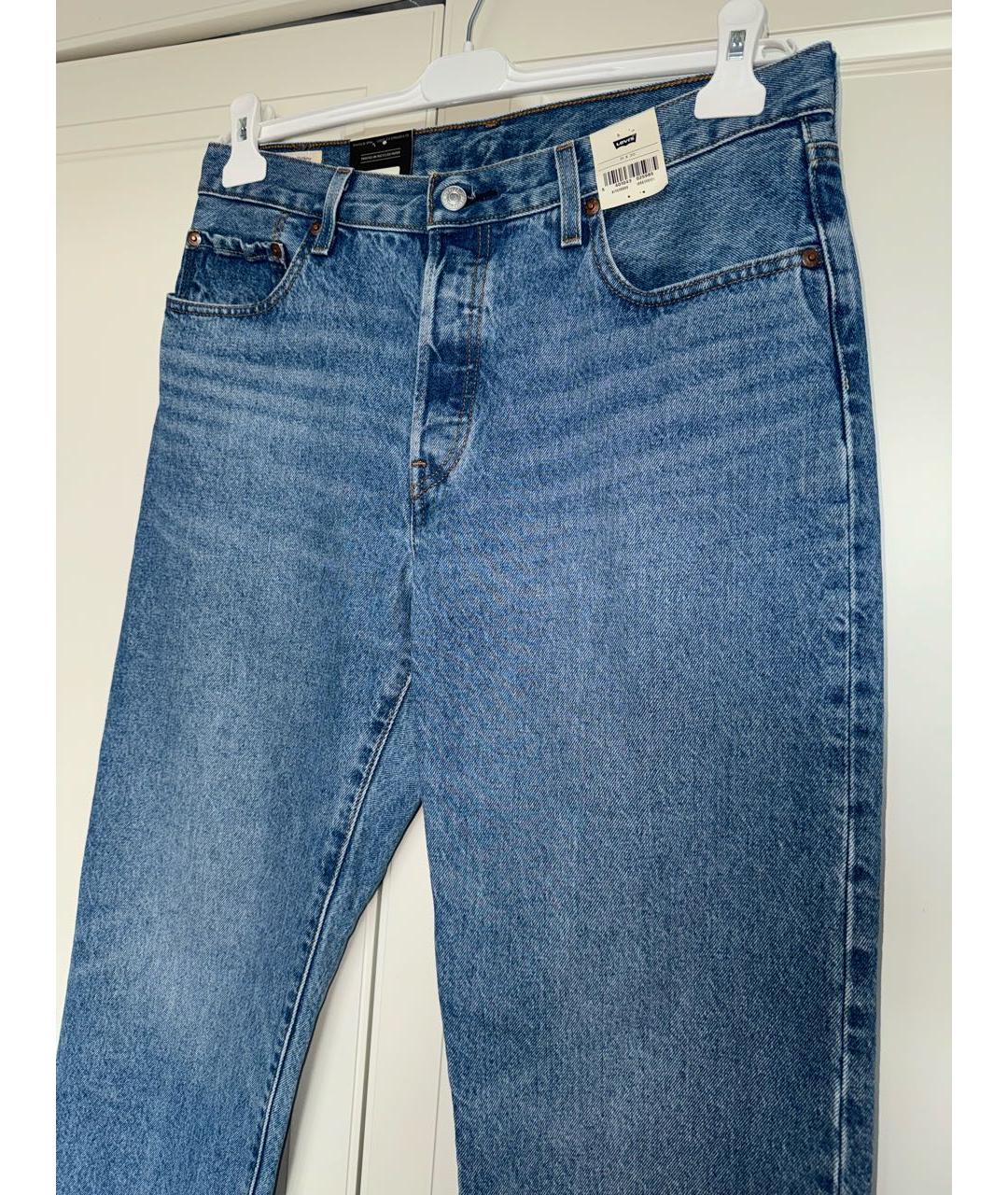 LEVI'S Синие хлопковые прямые джинсы, фото 3
