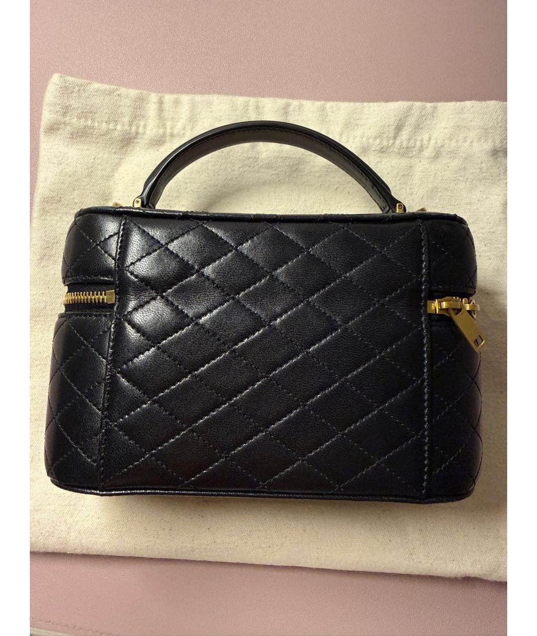 SAINT LAURENT Черная кожаная сумка с короткими ручками, фото 2