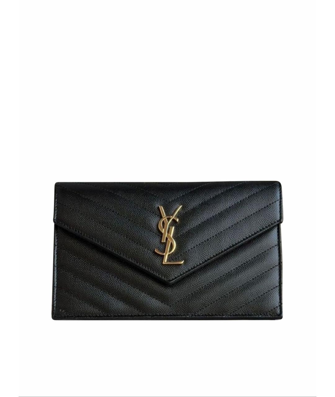 SAINT LAURENT Черная кожаная сумка через плечо, фото 1