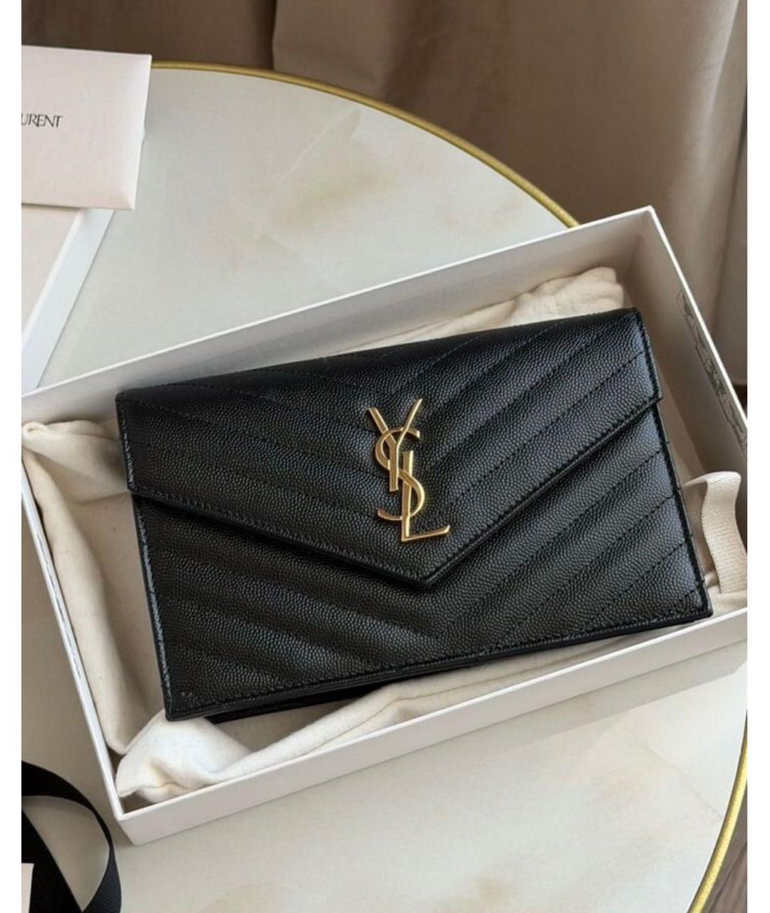 SAINT LAURENT Черная кожаная сумка через плечо, фото 8