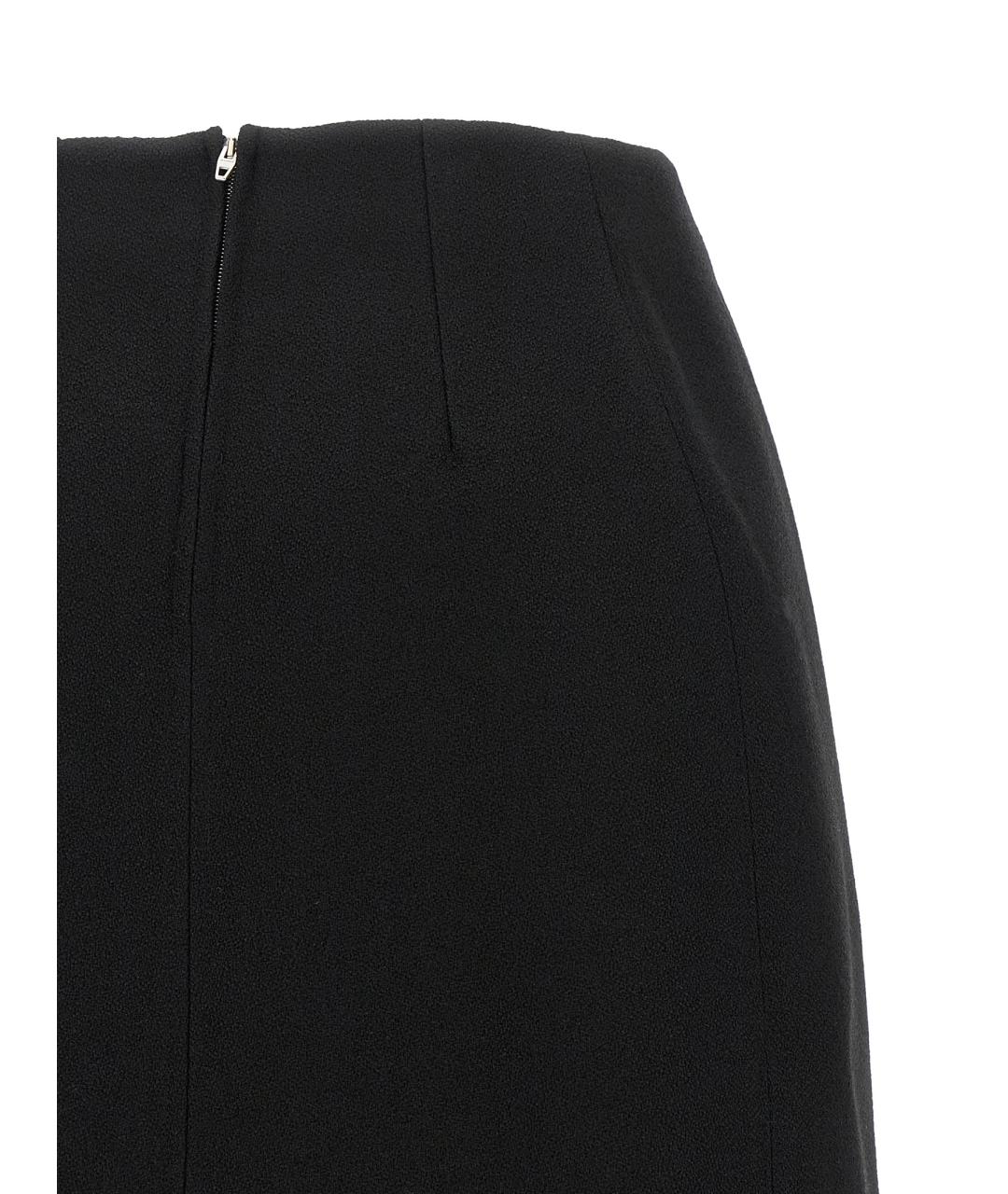 JIL SANDER Черная шерстяная юбка миди, фото 4