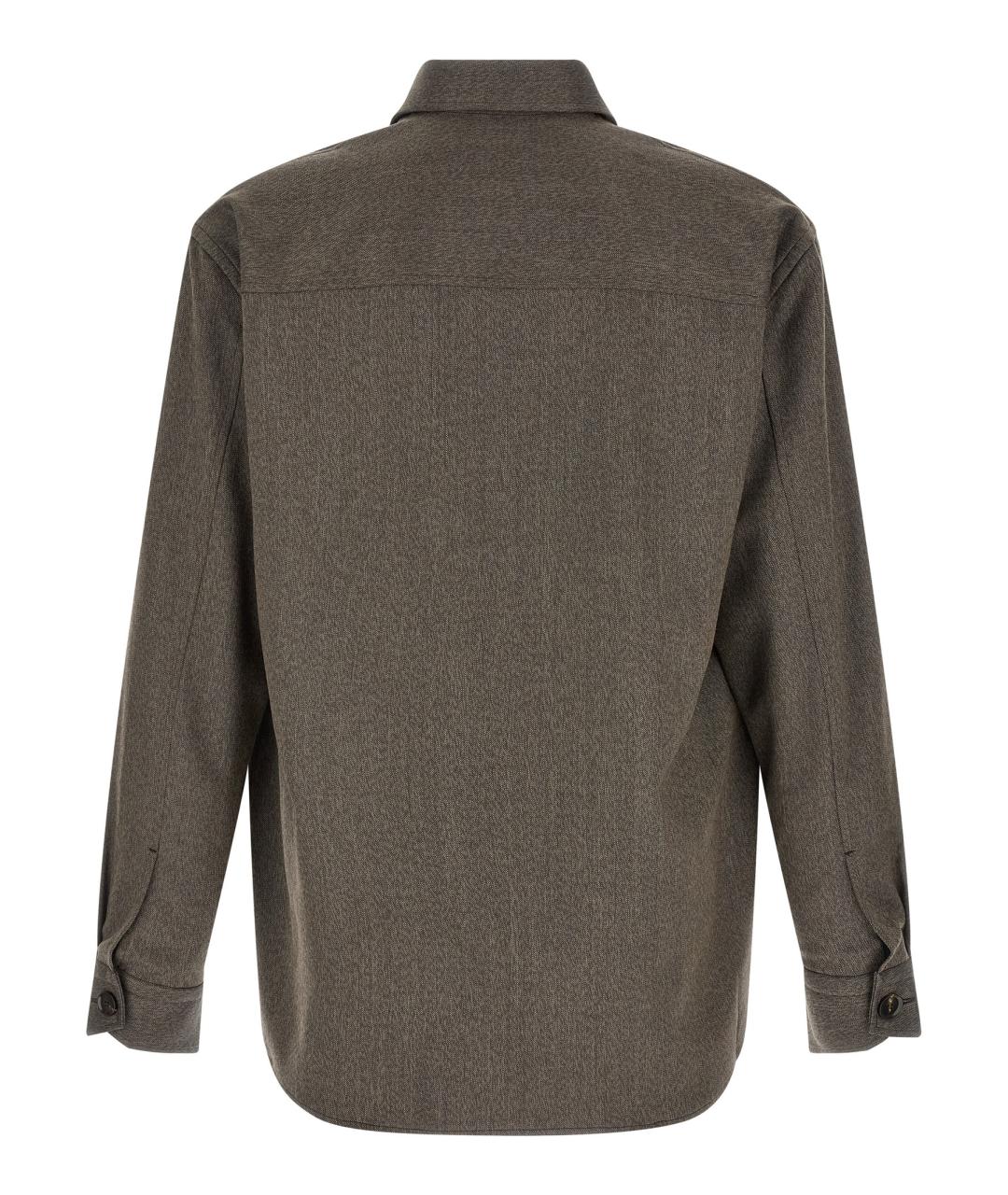 BRIONI Коричневая шерстяная кэжуал рубашка, фото 2
