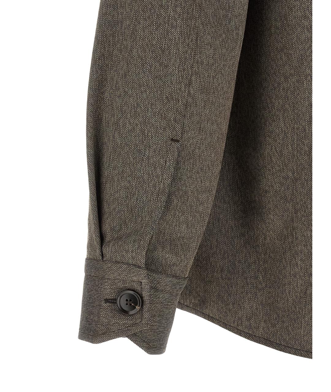 BRIONI Коричневая шерстяная кэжуал рубашка, фото 4