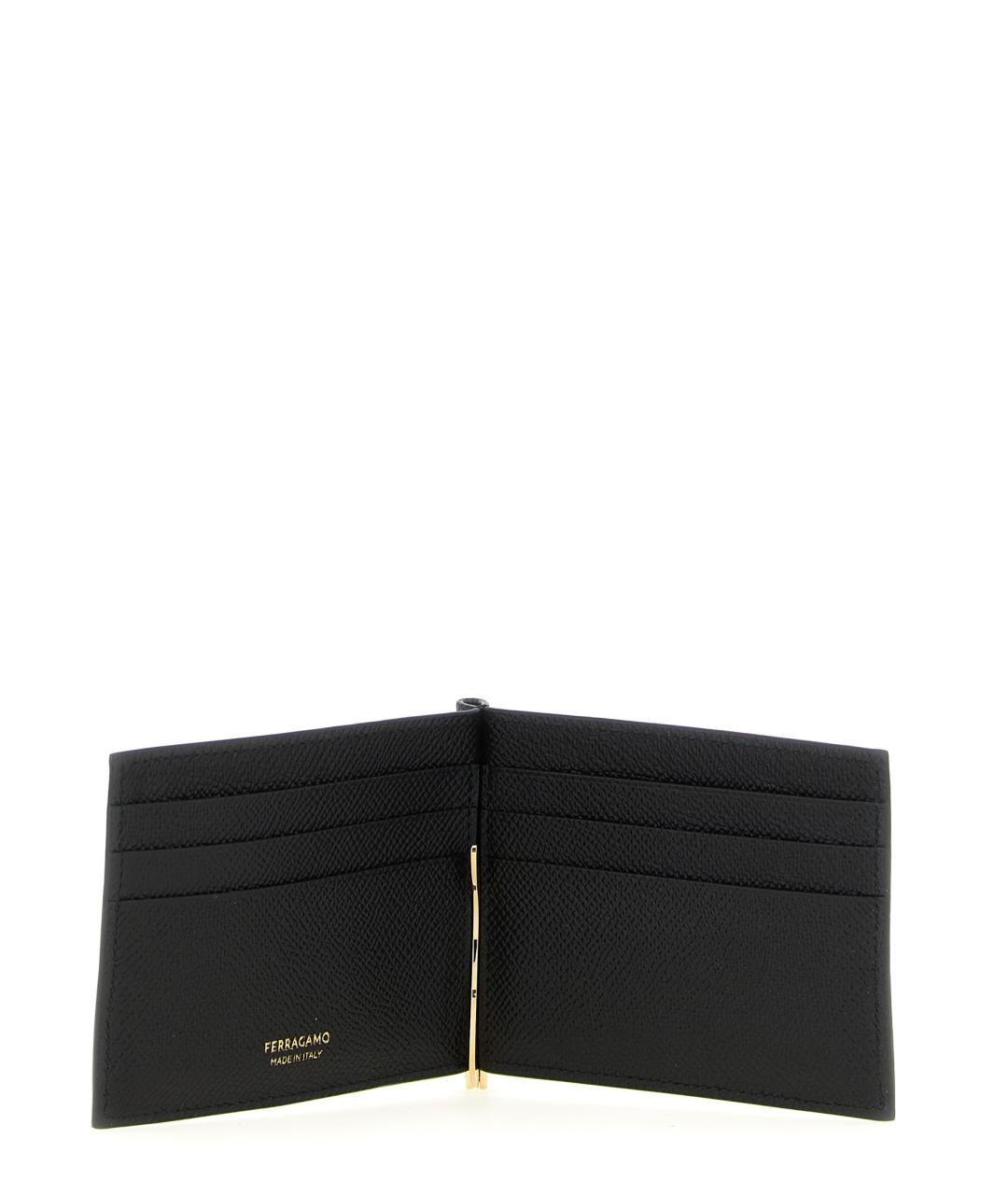 FERRAGAMO Черный кожаный кошелек, фото 3