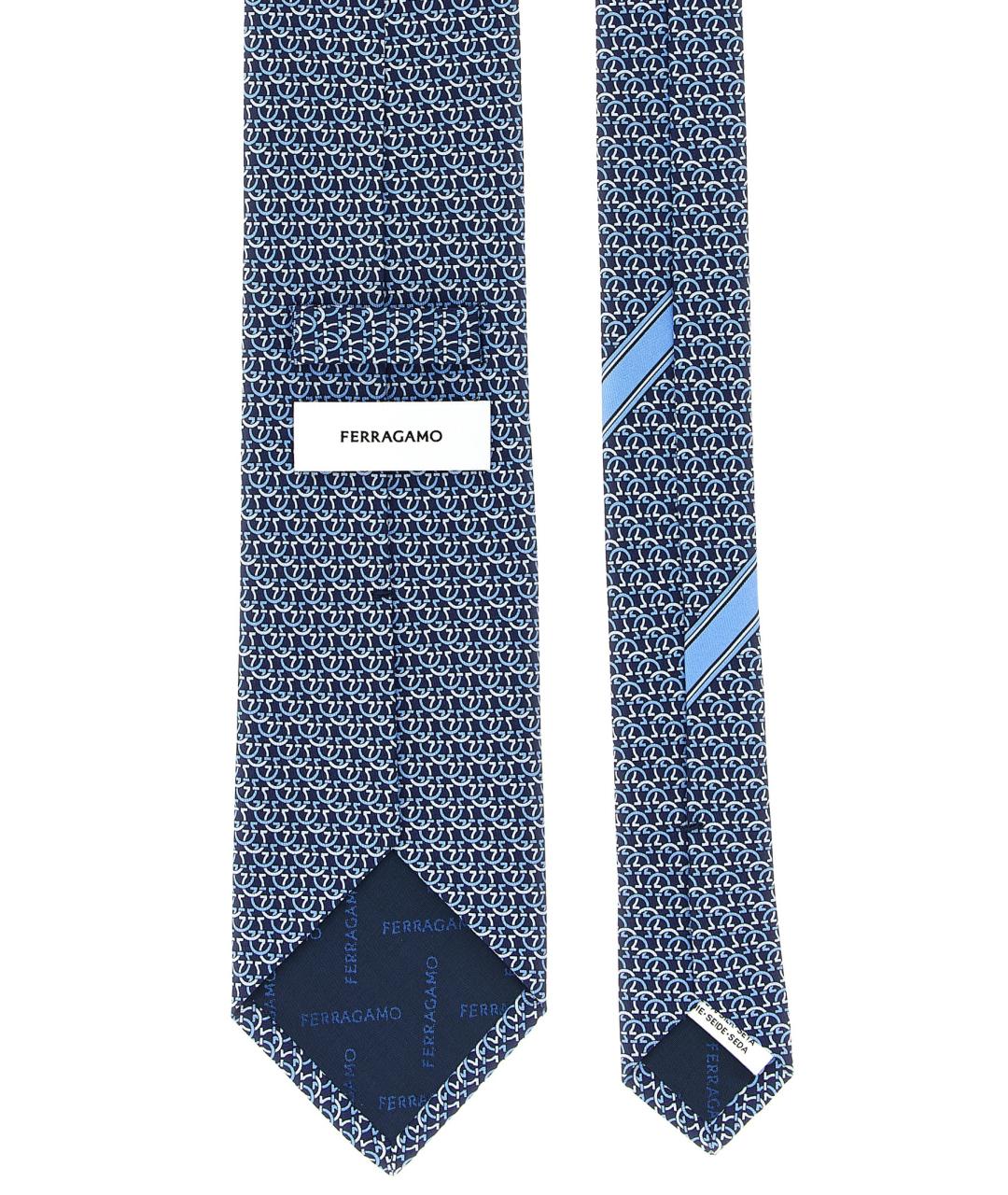 FERRAGAMO Голубой шелковый галстук, фото 2