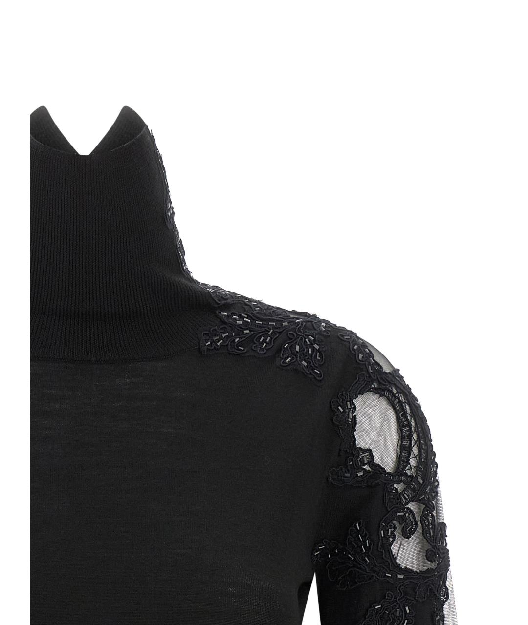 ERMANNO SCERVINO Черная шерстяная водолазка, фото 3