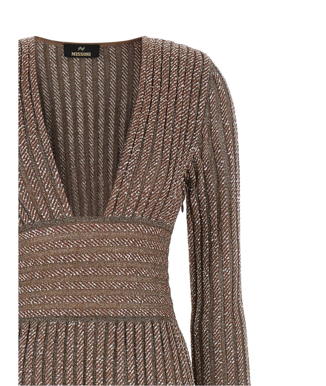 MISSONI Коричневое вискозное платье, фото 3