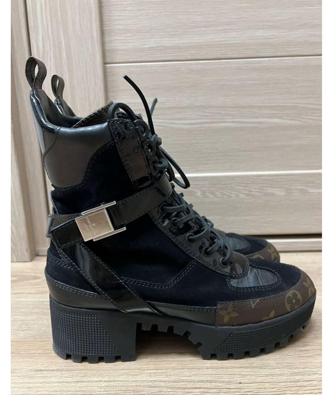 LOUIS VUITTON Черные кожаные ботинки, фото 6