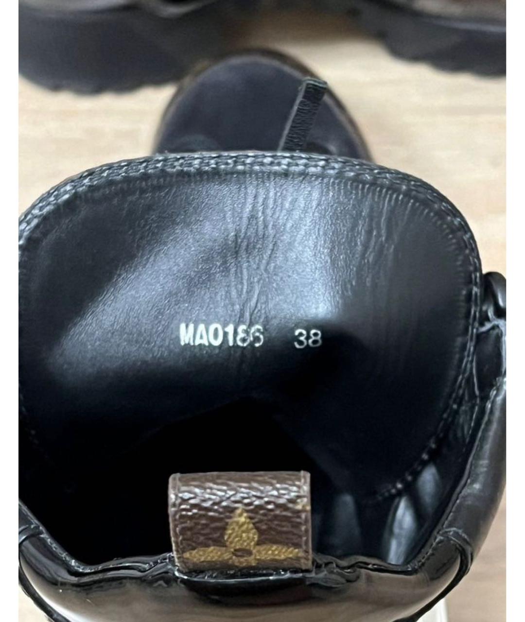 LOUIS VUITTON Черные кожаные ботинки, фото 4