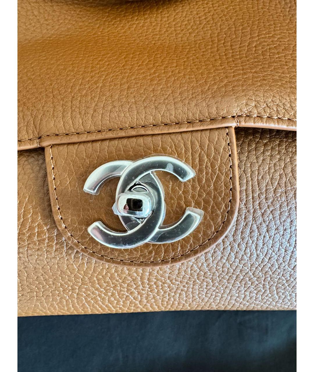 CHANEL Коричневая кожаная сумка через плечо, фото 5
