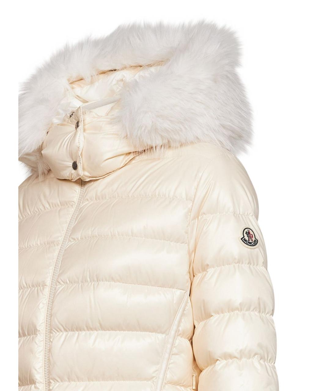 MONCLER Белый полиамидовый пуховик, фото 3