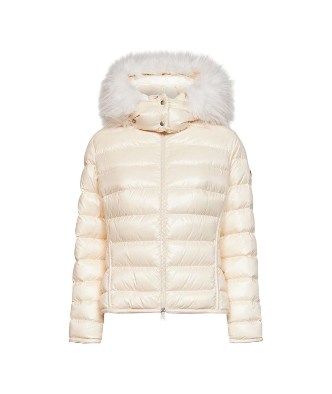 MONCLER Белый полиамидовый пуховик, фото 1