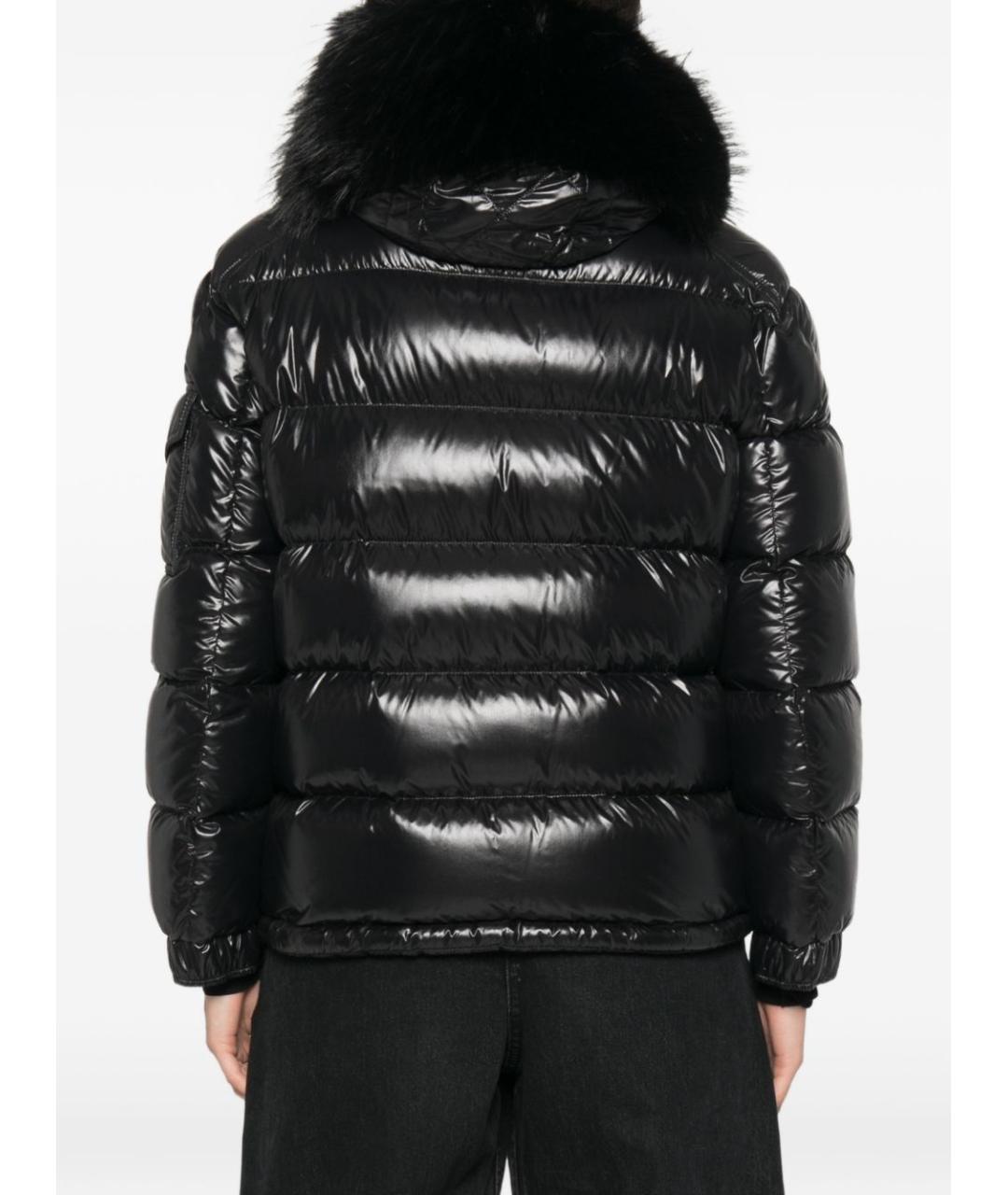 MONCLER Черный полиэстеровый пуховик, фото 2