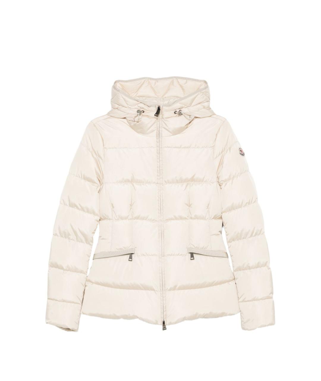 MONCLER Бежевый полиамидовый пуховик, фото 1