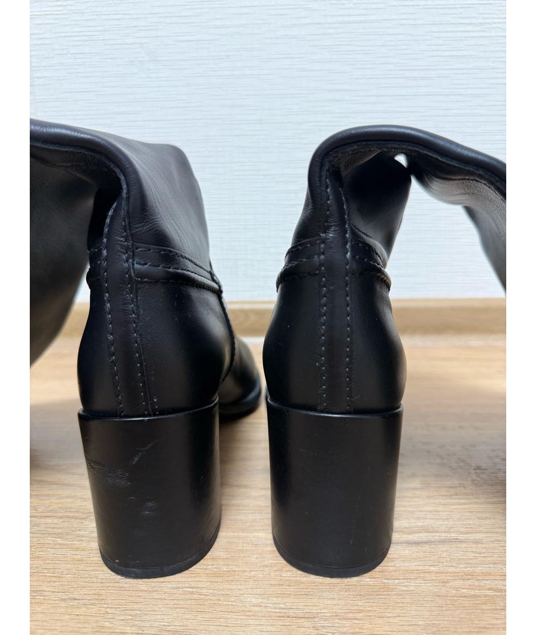TOD'S Черные кожаные сапоги, фото 4