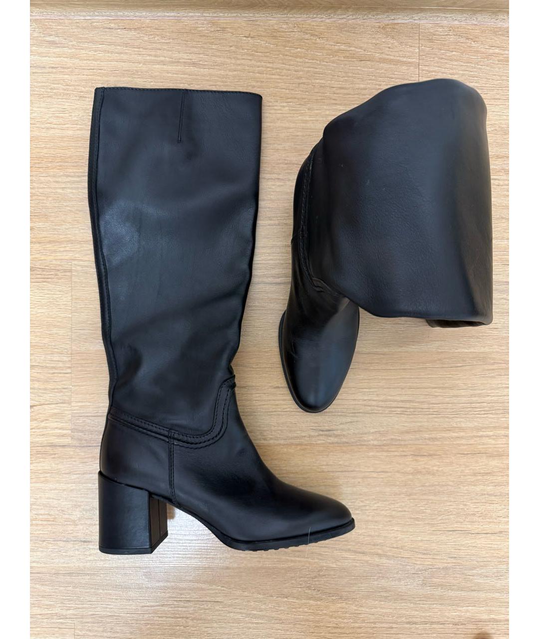 TOD'S Черные кожаные сапоги, фото 7