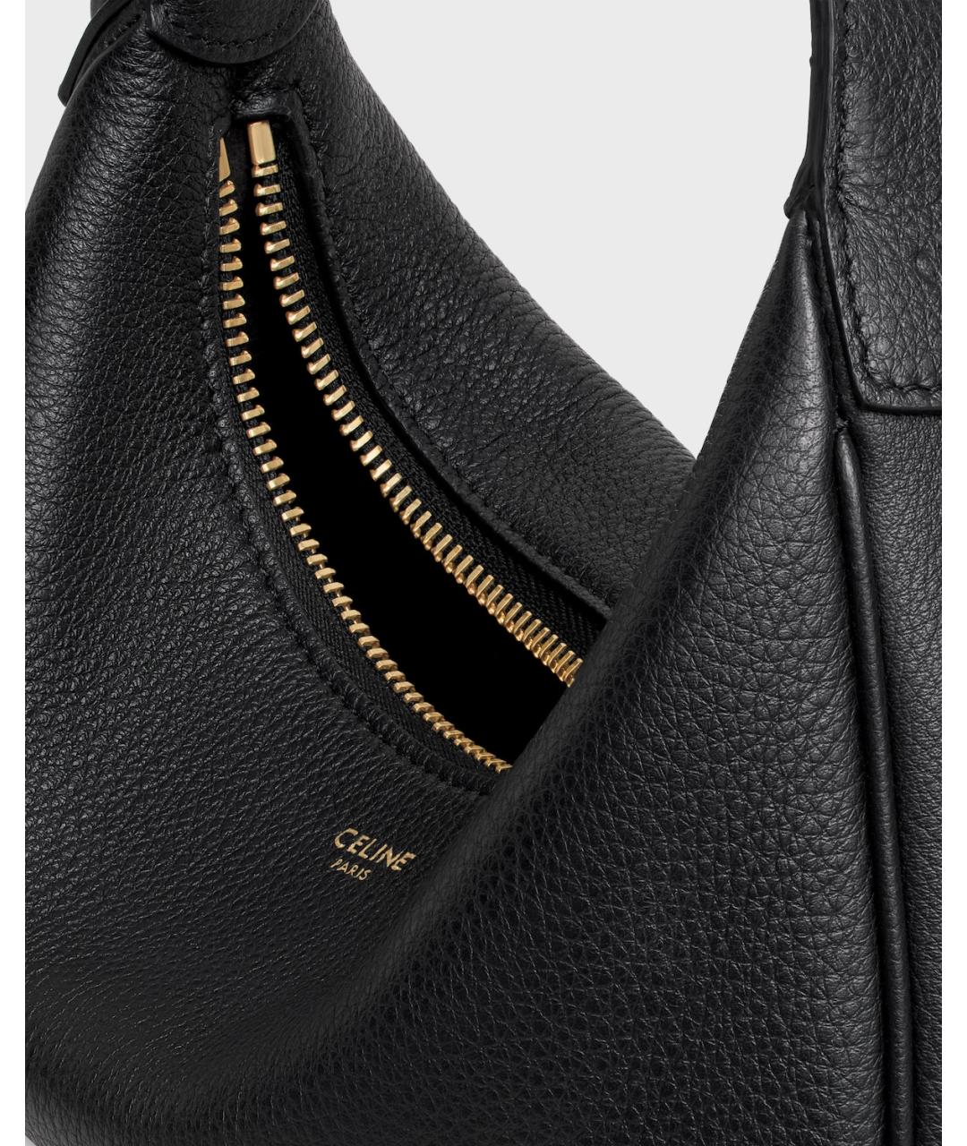 CELINE Черная кожаная сумка через плечо, фото 4