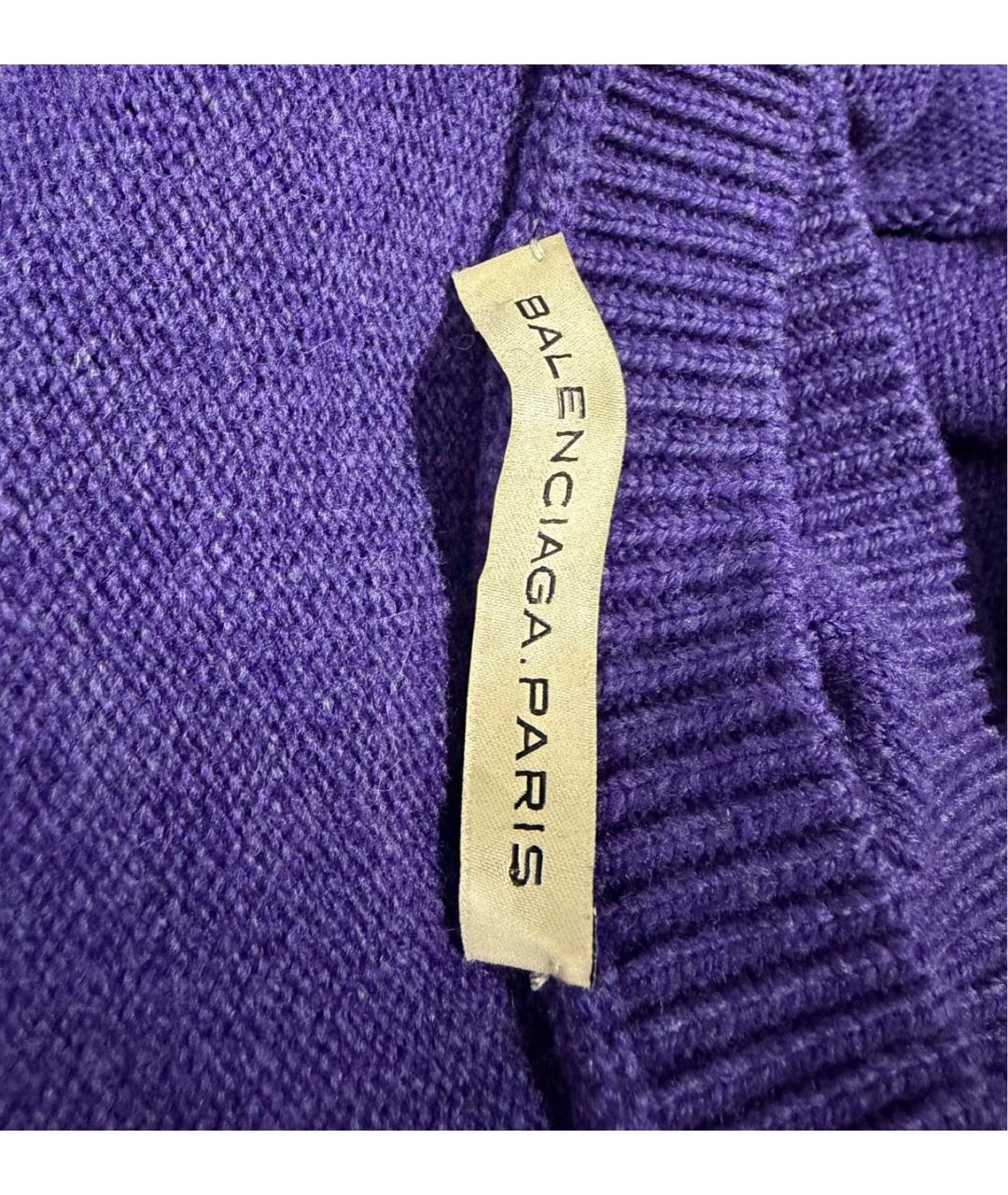 BALENCIAGA Фиолетовое шерстяное повседневное платье, фото 3