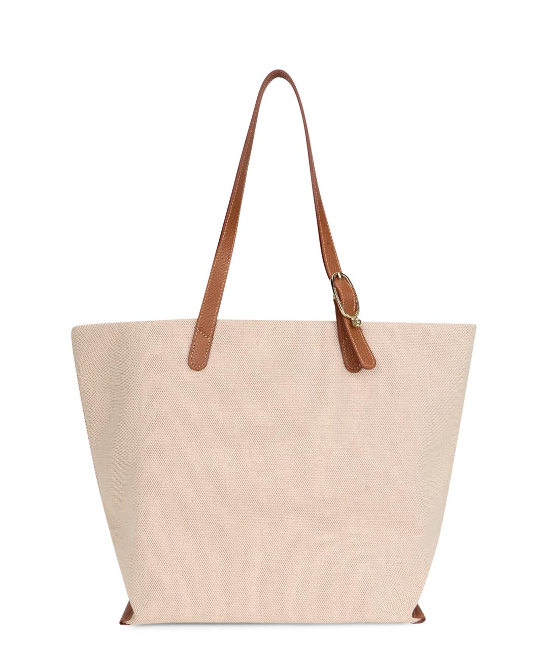 LONGCHAMP Бежевая хлопковая сумка тоут, фото 3