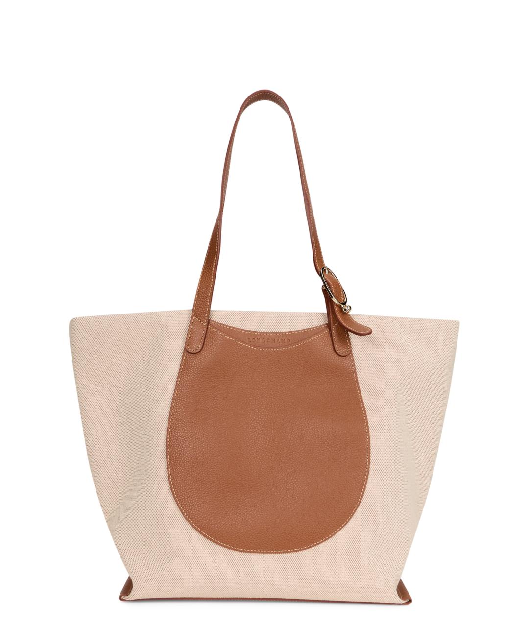 LONGCHAMP Бежевая хлопковая сумка тоут, фото 1