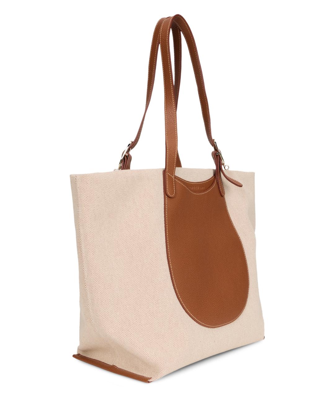 LONGCHAMP Бежевая хлопковая сумка тоут, фото 2