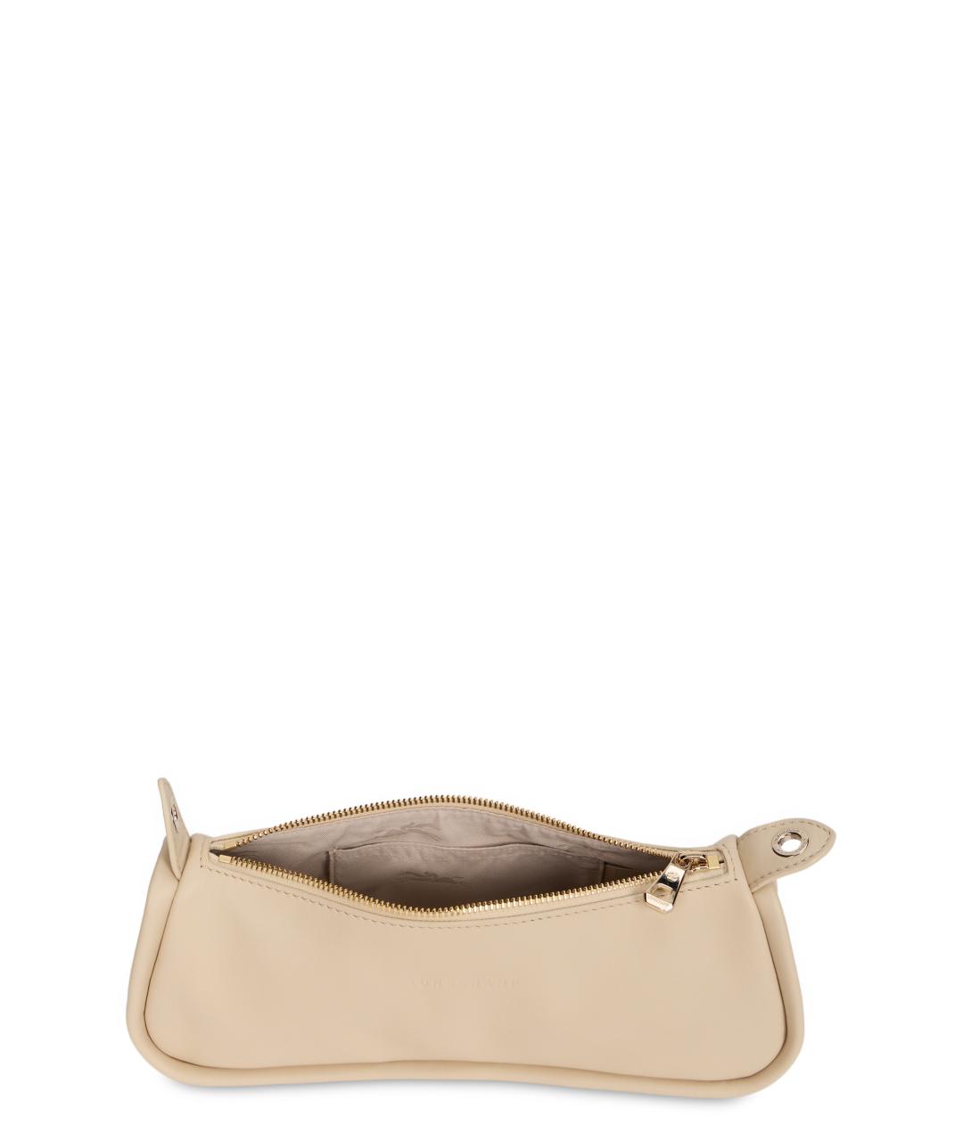 LONGCHAMP Бежевая кожаная сумка через плечо, фото 4
