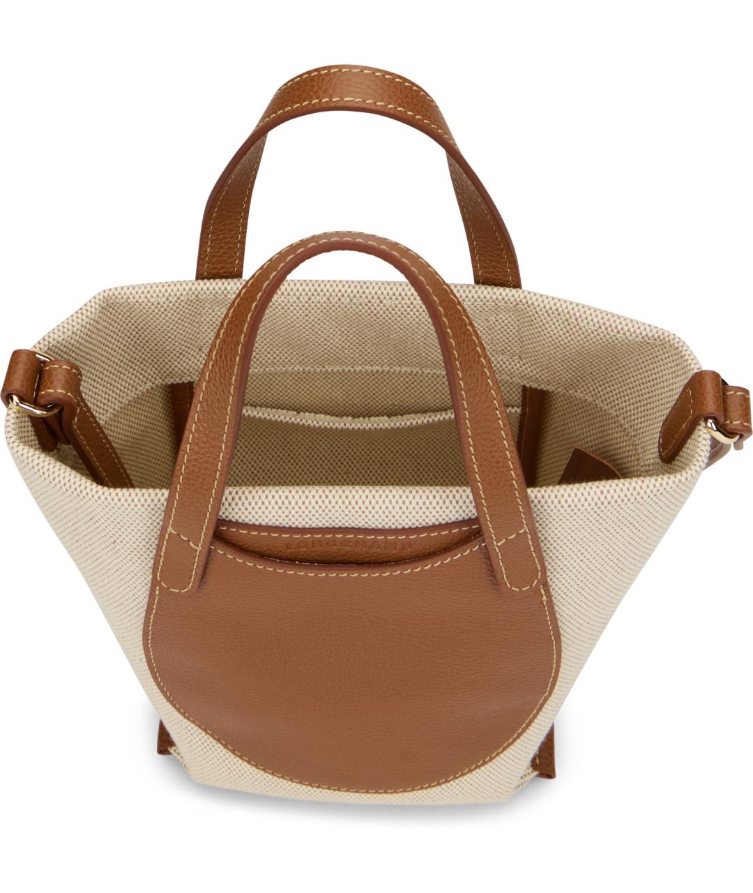 LONGCHAMP Бежевая хлопковая сумка тоут, фото 5