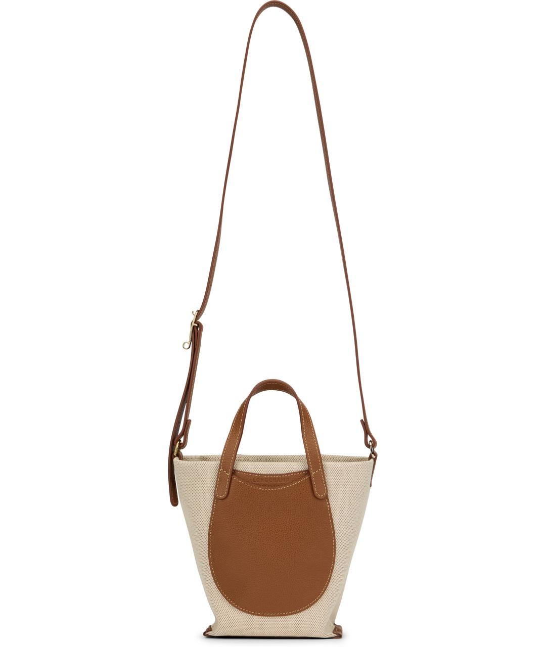 LONGCHAMP Бежевая хлопковая сумка тоут, фото 4