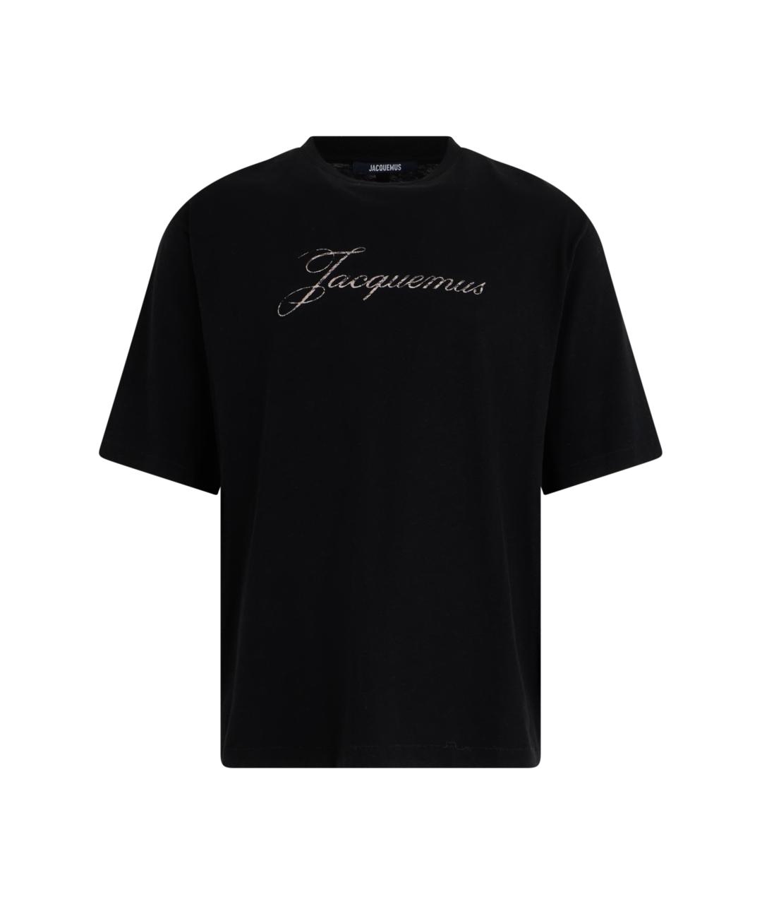 JACQUEMUS Черная хлопковая футболка, фото 1