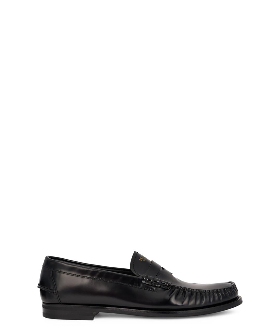 PRADA Черные кожаные лоферы, фото 1